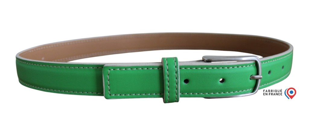 Ceinture artisanale cuir vert pomme