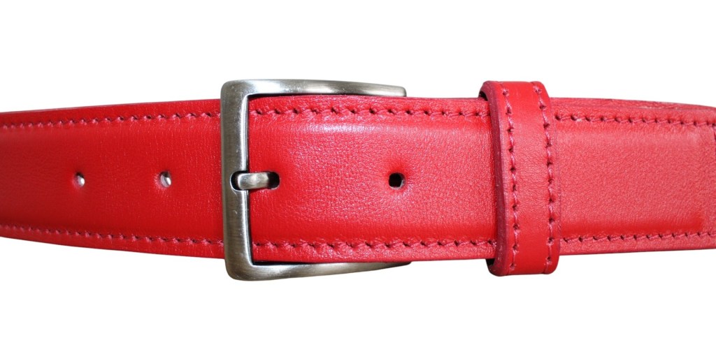 Ceinture large cuir rouge