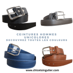 Ceintures hommes unicolores