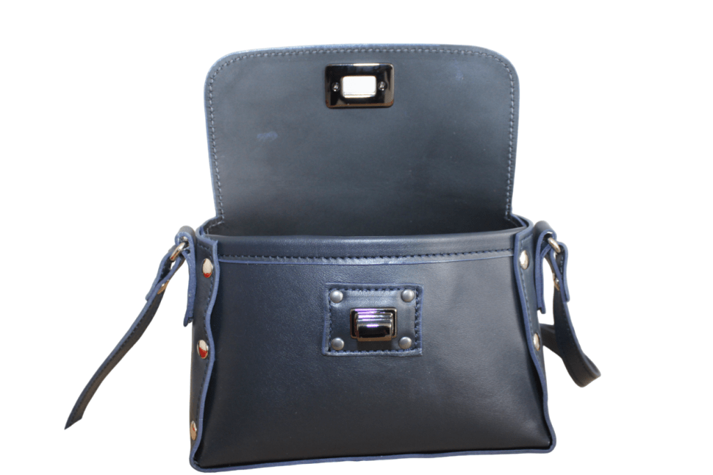 Sac cuir chic bleu marine