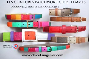 Ceinture cuir patchwork Chic & Singulier