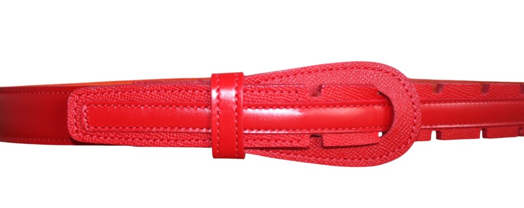 Ceinture créateur cuir rouge