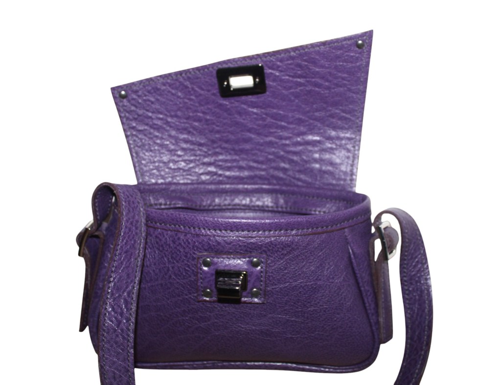 Sac créateur cuir pourpre