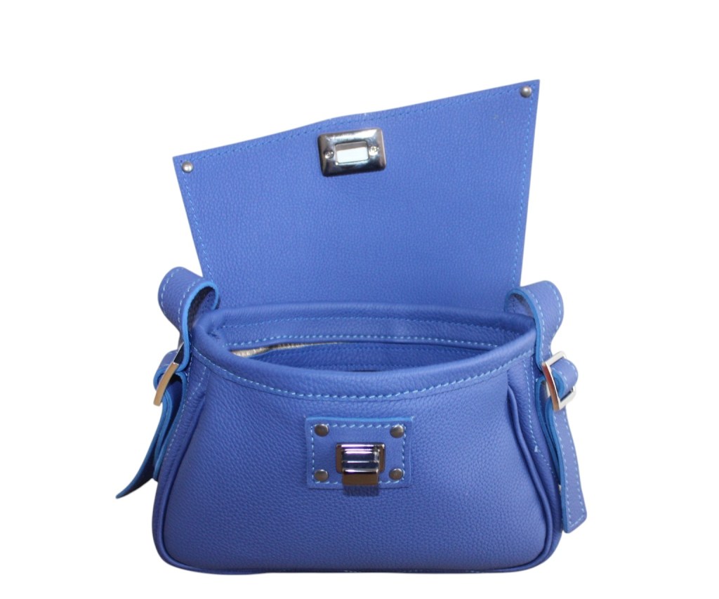 Sac créateur cuir bleu outremer
