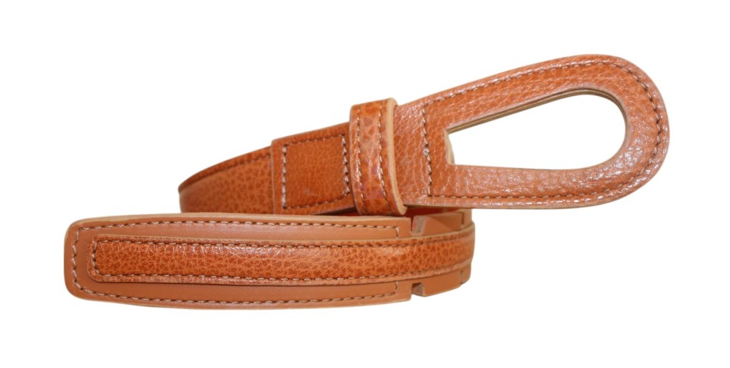 Ceinture avec boucle en cuir camel