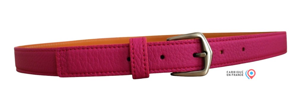Ceintue femme cuir rose fuchsia