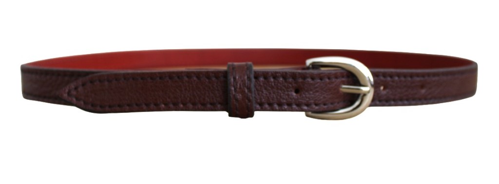Ceinture femme en cuir grainé châtaigne