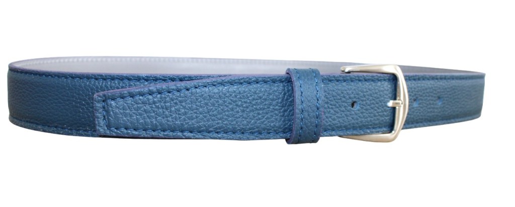 Ceinture homme en cuir bleu jeans