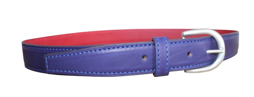 Ceinture artisanale cuir bleu foncé