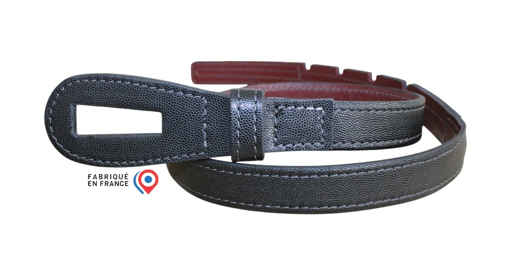 Ceinture design en cuir noir