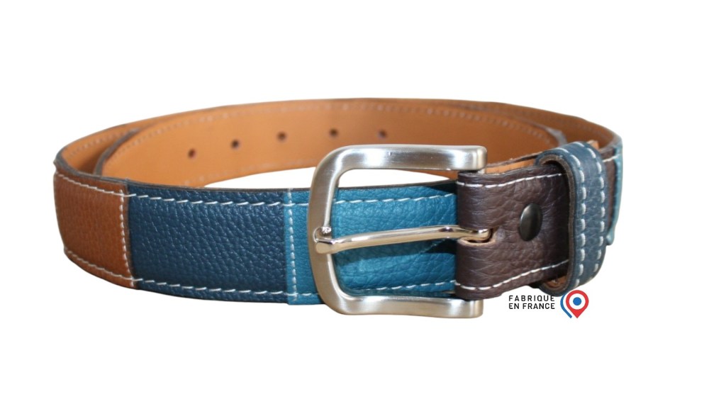 Ceinture artisanale cuir multicolore