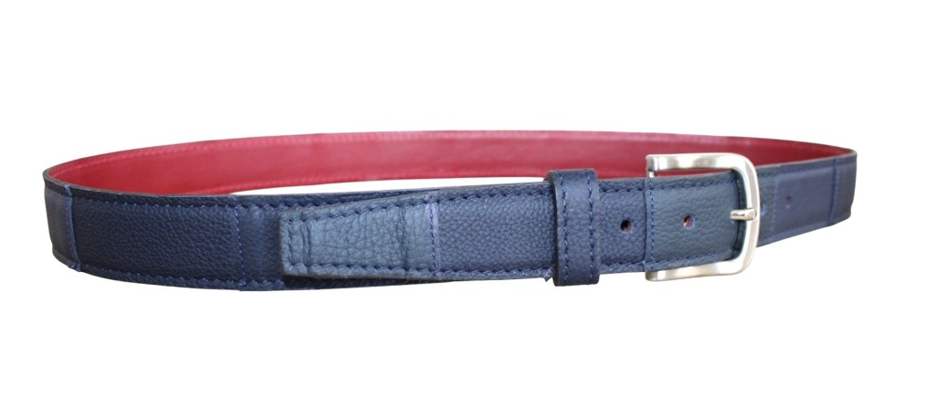Ceinture cuir patchwork bleu marine Ceinture cuir patchwork bleu marine