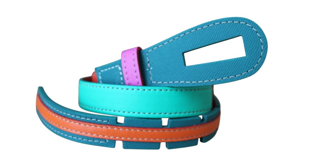 Ceinture design cuir multicolore