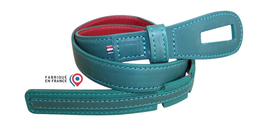 Ceinture design cuir vert émeraude