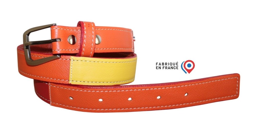 Ceinture cuir multicolore intense