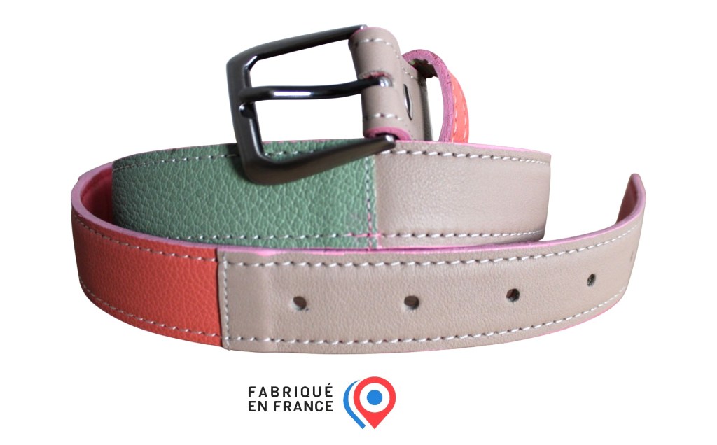 Ceinture en cuir patchwork L 30mm (1)