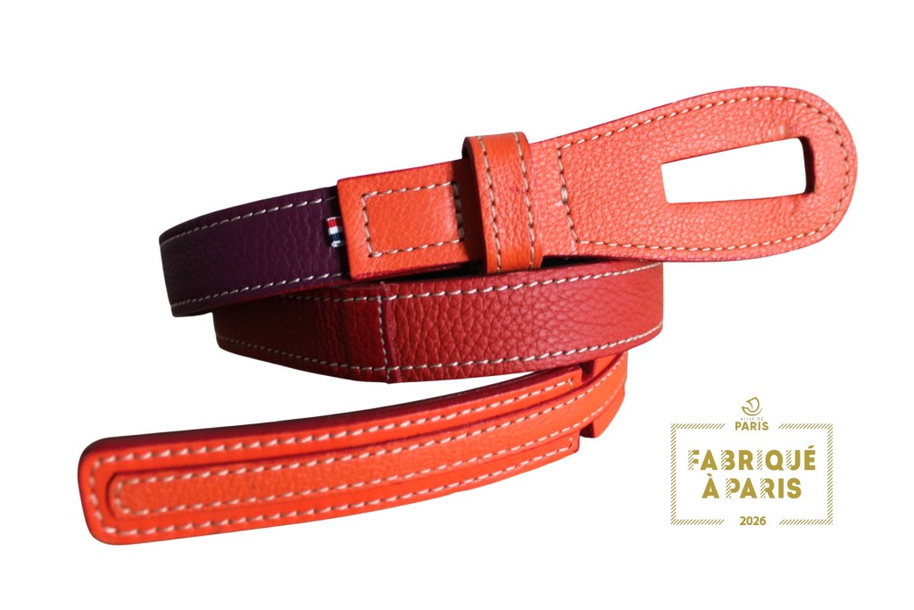Ceinture design cuir orange