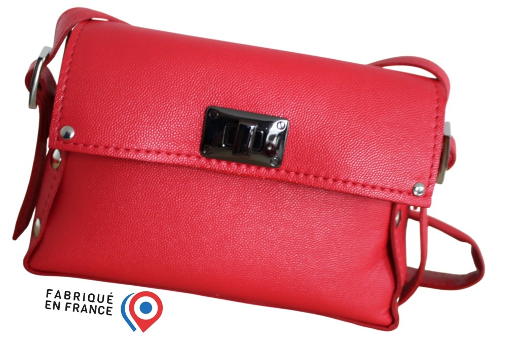 Petit sac créateur en cuir rouge