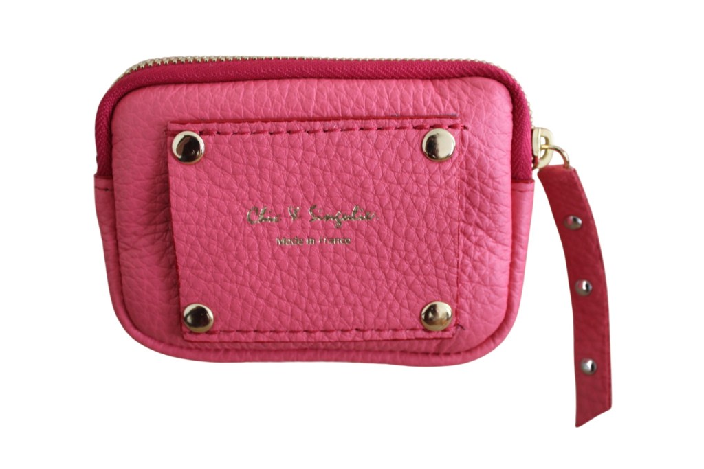 Arrière portemonnaie cuir rose