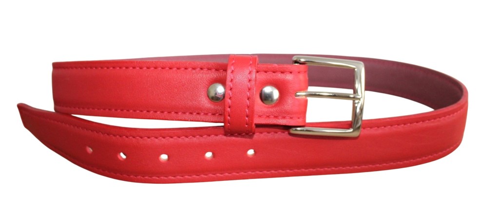 Ceinture en cuir rouge 35 mm