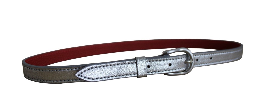 Ceinture fine en cuir argent largeur 20mm fabrication artisanale Chic & Singulier Paris