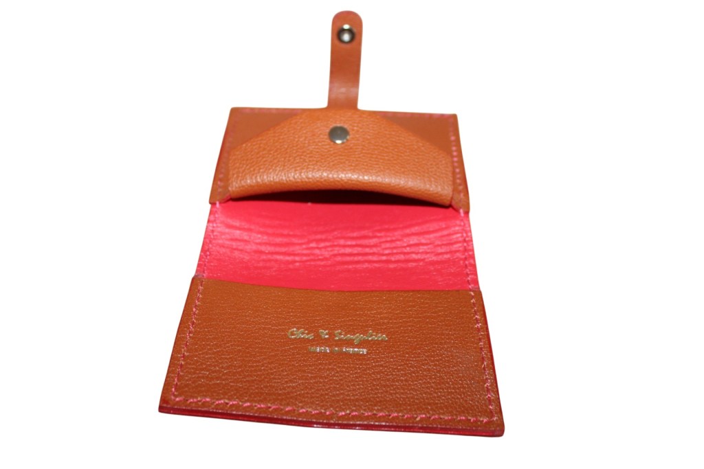 Le compact portefeuille cuir camel rouge fabrication française
