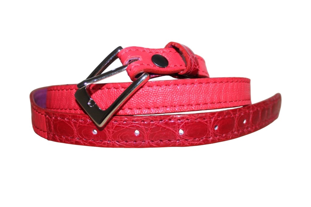Ceinture fine cuir rouge